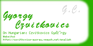 gyorgy czvitkovics business card